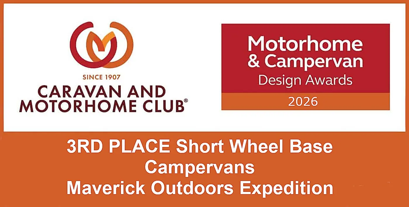 Caravan and Motorhome Club Motorhome and Campervan Design Awards 2026: 3rd place, Short Wheel Base Campervans, Maverick Outdoors Expedition